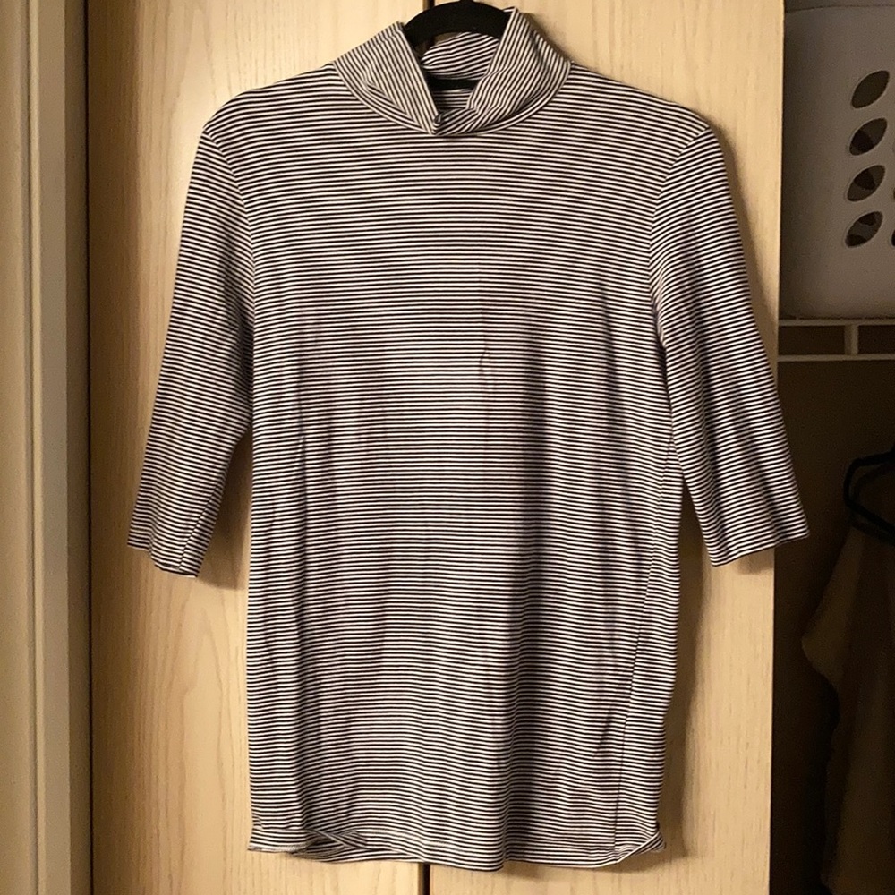 Adopt Striped mock neck top, size M